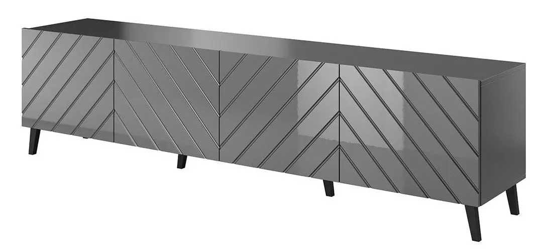 Tumba pentru TV Mirjan24 Zitok/Cabinet Abeto 200 (Graphite Gloss/Graphite)