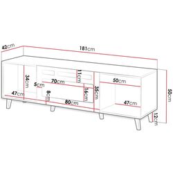 Tumba pentru TV cu biosemineu Mirjan24 Tilderi Grey 180/Vamos (Anthracite) Thumb