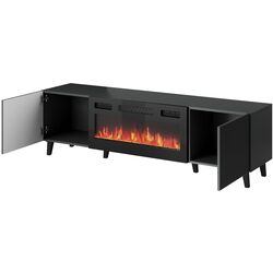 Tumba pentru TV cu biosemineu Mirjan24 Tilderi Grey 180/Vamos (Anthracite) Thumb