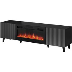 Тумба РТВ с биокамином Mirjan24 Tilderi Grey 180/Vamos (Anthracite)