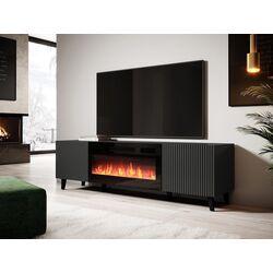 Tumba pentru TV cu biosemineu Mirjan24 Tilderi Grey 180/Vamos (Anthracite) Thumb