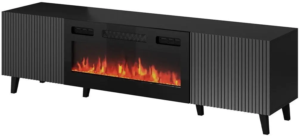 Tumba pentru TV cu biosemineu Mirjan24 Tilderi Grey 180/Vamos (Anthracite)