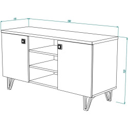Tumba TV МЛ-Мебель Mira №15 130cm (White) Thumb