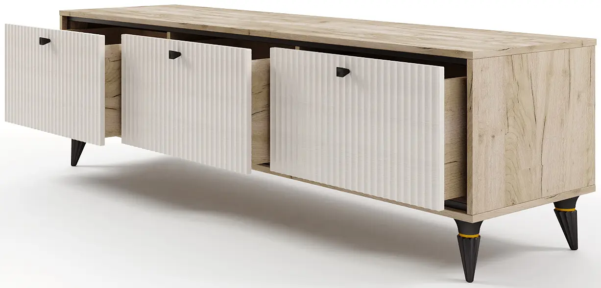 Tumba TV МЛ-Мебель Oskar №2 190m (Craft Oak Gray/Florence Oak) - 3
