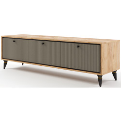 Tumba TV МЛ-Мебель Oskar №2 190m (Golden Oak/Dark Khaki Soft) Thumb