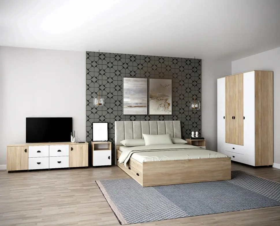 Tumba TV МЛ-Мебель Rio №14 180cm (Sonoma Oak/White) - 3