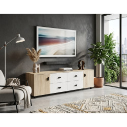 Tumba TV МЛ-Мебель Rio №14 180cm (Sonoma Oak/White)