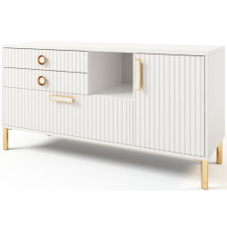 Tumba TV МЛ-Мебель Velvet №1 130.2cm (White/Gold) Thumb