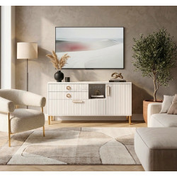 Tumba TV МЛ-Мебель Velvet №1 130.2cm (White/Gold)
