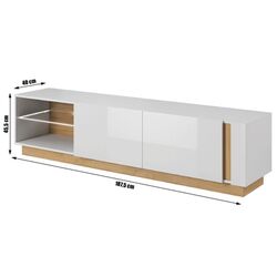 Tumba pentru TV Mobhaus City 187 (White/Grandson Oak/White Gloss) Thumb