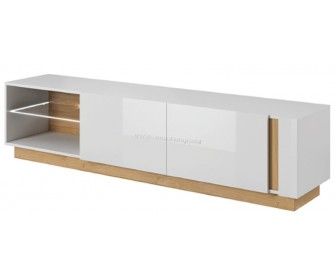 Tumba pentru TV Mobhaus City 187 (White/Grandson Oak/White Gloss)