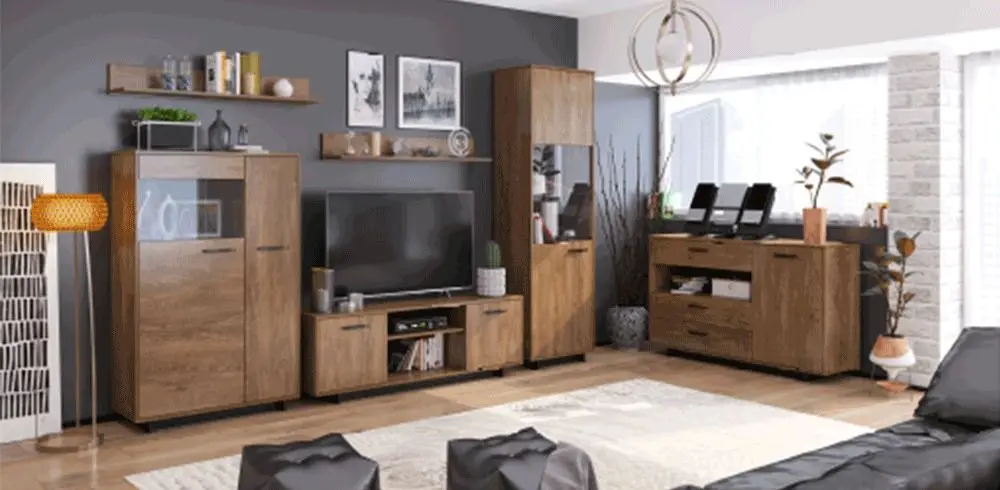 Tumba pentru TV Tempo Kondela Delis B (Bolzano Oak/Black)