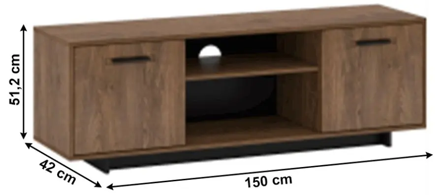 Tumba pentru TV Tempo Kondela Delis B (Bolzano Oak/Black)