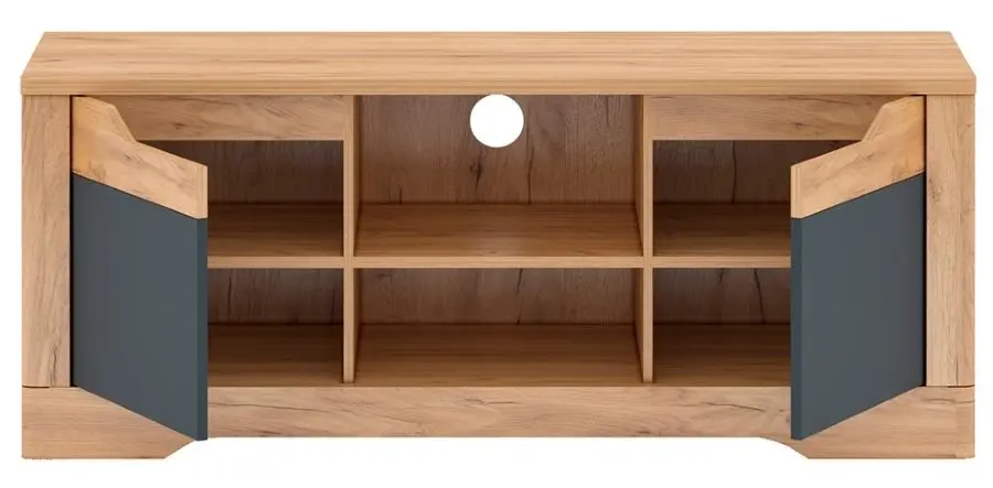 Tumba pentru TV Mobhaus Fidel B (Craft Oak Golden/Graphite Gray)