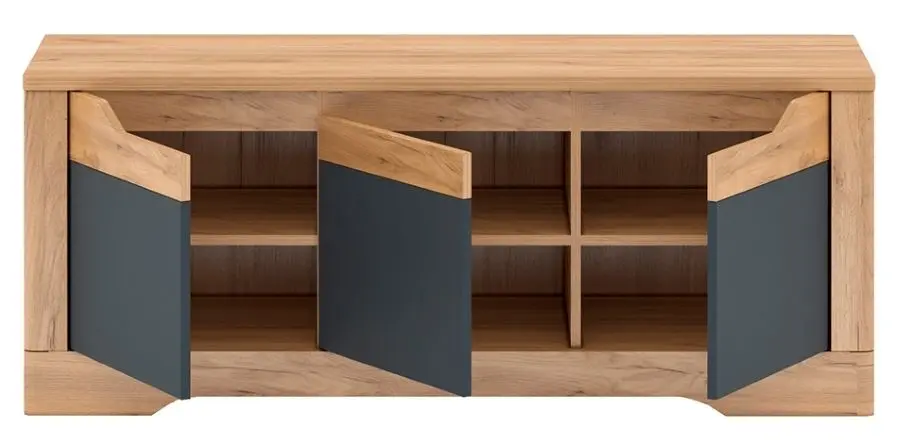 Tumba pentru TV Mobhaus Fidel J (Craft Oak Golden/Graphite Gray) - 2