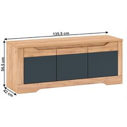 Tumba pentru TV Mobhaus Fidel J (Craft Oak Golden/Graphite Gray) Thumb