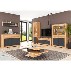 Tumba pentru TV Mobhaus Fidel J (Craft Oak Golden/Graphite Gray) Thumb