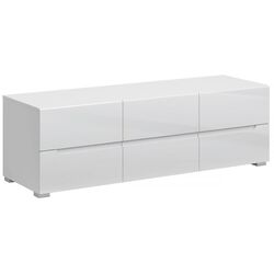 Tumba pentru TV Mobhaus Jolk 6S/140 (White/White Extra High Gloss)
