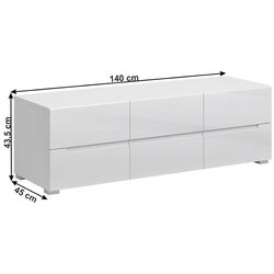 Tumba pentru TV Mobhaus Jolk 6S/140 (White/White Extra High Gloss) Thumb