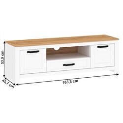 Тумба РТВ Tempo Kondela Lanzette B (White/Craft Oak Golden) Thumb