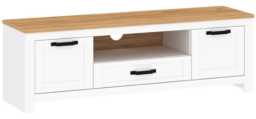 Тумба РТВ Tempo Kondela Lanzette B (White/Craft Oak Golden)