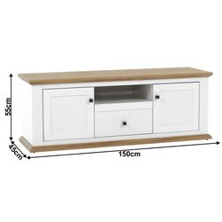 Tumba pentru TV Mobhaus Leon MZ15 (White/Grand Oak) Thumb