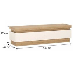 Тумба РТВ Tempo Kondela Leonardo 01 (Riviera Oak/White Extra High Gloss) Thumb