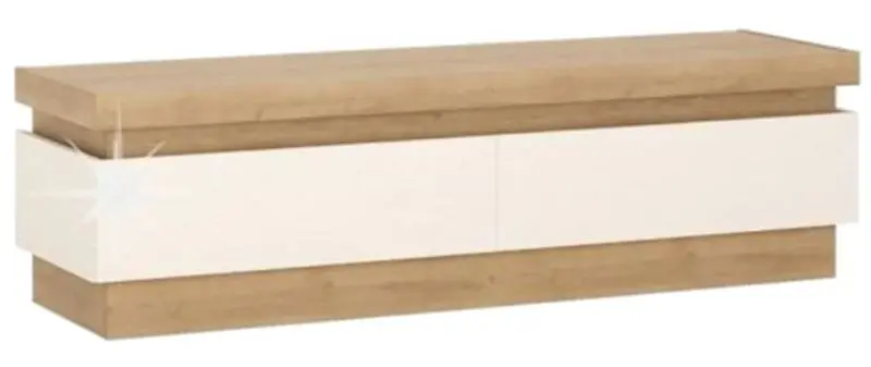 Тумба РТВ Tempo Kondela Leonardo 01 (Riviera Oak/White Extra High Gloss)