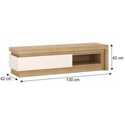 Tumba pentru TV Tempo Kondela Leonardo 02 (Riviera Oak/White Extra High Gloss) Thumb