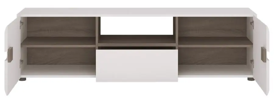 Тумба РТВ Mobhaus Lynatet Typ 50 (White High Gloss/Sonoma Oak Dark)