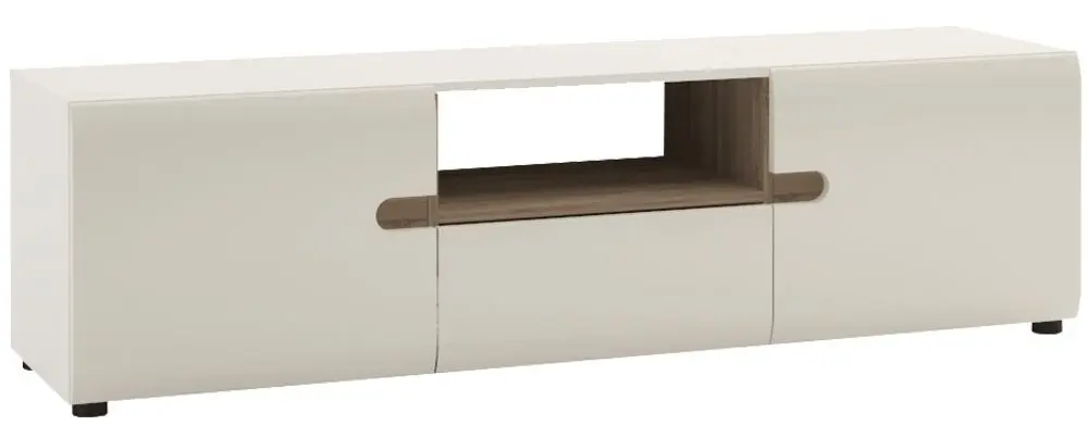 Тумба РТВ Mobhaus Lynatet Typ 50 (White High Gloss/Sonoma Oak Dark)