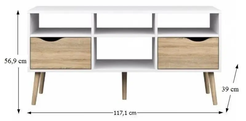 Tumba pentru TV Tempo Kondela Oslo 75391 (Sonoma Oak/White)