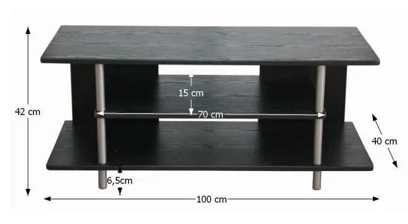 Tumba pentru TV Mobhaus Quido (Black/Silver)