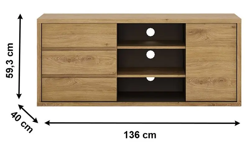 Tumba pentru TV Mobhaus Sheldon Typ 51 (Shetland Oak)
