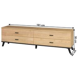 Тумба РТВ Mobhaus Siran Typ 6 (Lefkas Oak/Black) Thumb