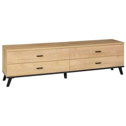 Тумба РТВ Mobhaus Siran Typ 6 (Lefkas Oak/Black) Thumb