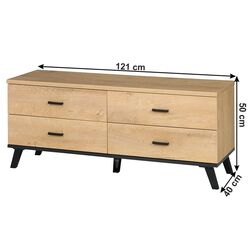 Tumba pentru TV Mobhaus Siran Typ 7 (Lefkas Oak/Black) Thumb