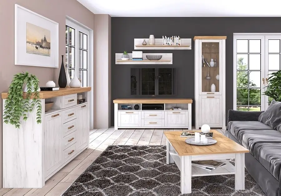 Тумба РТВ Tempo Kondela Sudbury B (Craft Oak Golden/Craft Oak White)