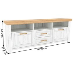 Тумба РТВ Tempo Kondela Sudbury B (Craft Oak Golden/Craft Oak White) Thumb