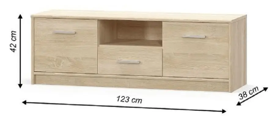 Tumba pentru TV Mobhaus Teyo 2D1S (Sonoma Oak)