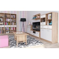 Tumba pentru TV Mobhaus Teyo 2D1S (White/Sonoma Oak) Thumb