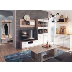 Tumba pentru TV Mobhaus Teyo 2D1S (White/Sonoma Oak) Thumb