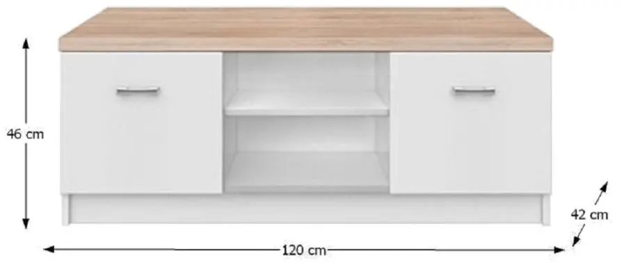 Тумба РТВ Tempo Kondela Topty (White/Sonoma Oak)