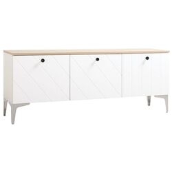 Tumba pentru TV Mobi 13.267.03 (White Shagreen/Albero/Milk Soft)