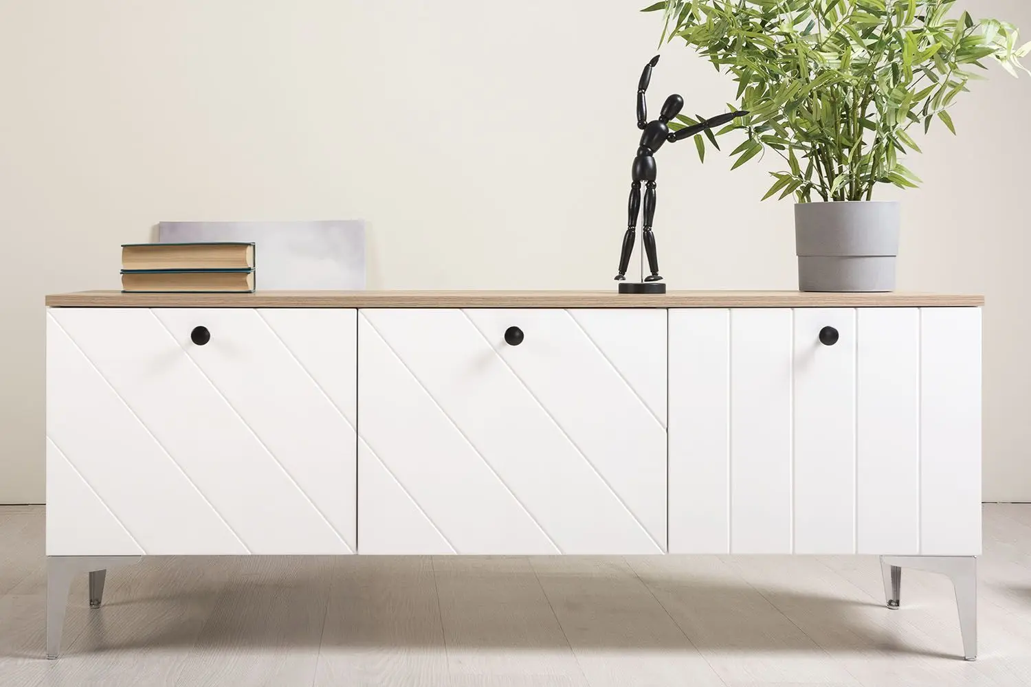 Тумба РТВ Mobi 13.267.03 (Шагрень Белый/Альберо/Милк Софт) - 6