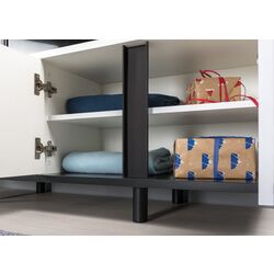 Tumba pentru TV Mobi Kvadro 13.276 (White Shagreen/Black) Thumb