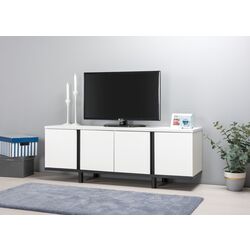Tumba pentru TV Mobi Kvadro 13.276 (White Shagreen/Black) Thumb