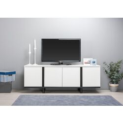 Tumba pentru TV Mobi Kvadro 13.276 (White Shagreen/Black) Thumb