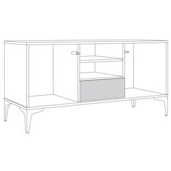 Тумба РТВ Mobi Марципан 13.265 (Дуб Крафт Белый/Шагрень Платина) Thumb