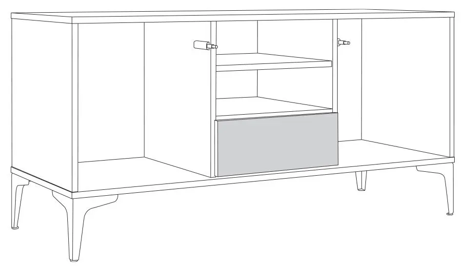 Тумба РТВ Mobi Марципан 13.265 (Дуб Крафт Белый/Шагрень Платина) - 7